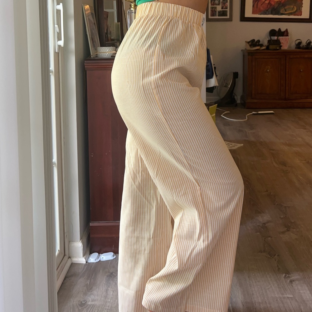 Women's Cream Striped Pants